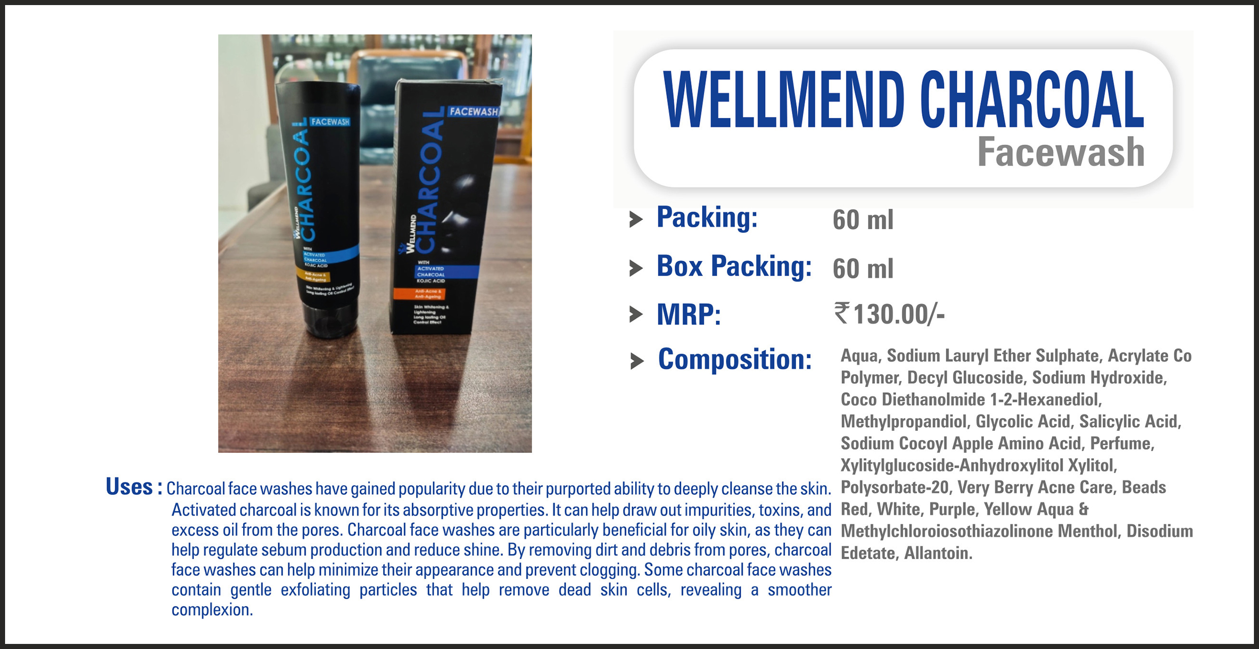 WELLMEND CHARCOAL Facewash